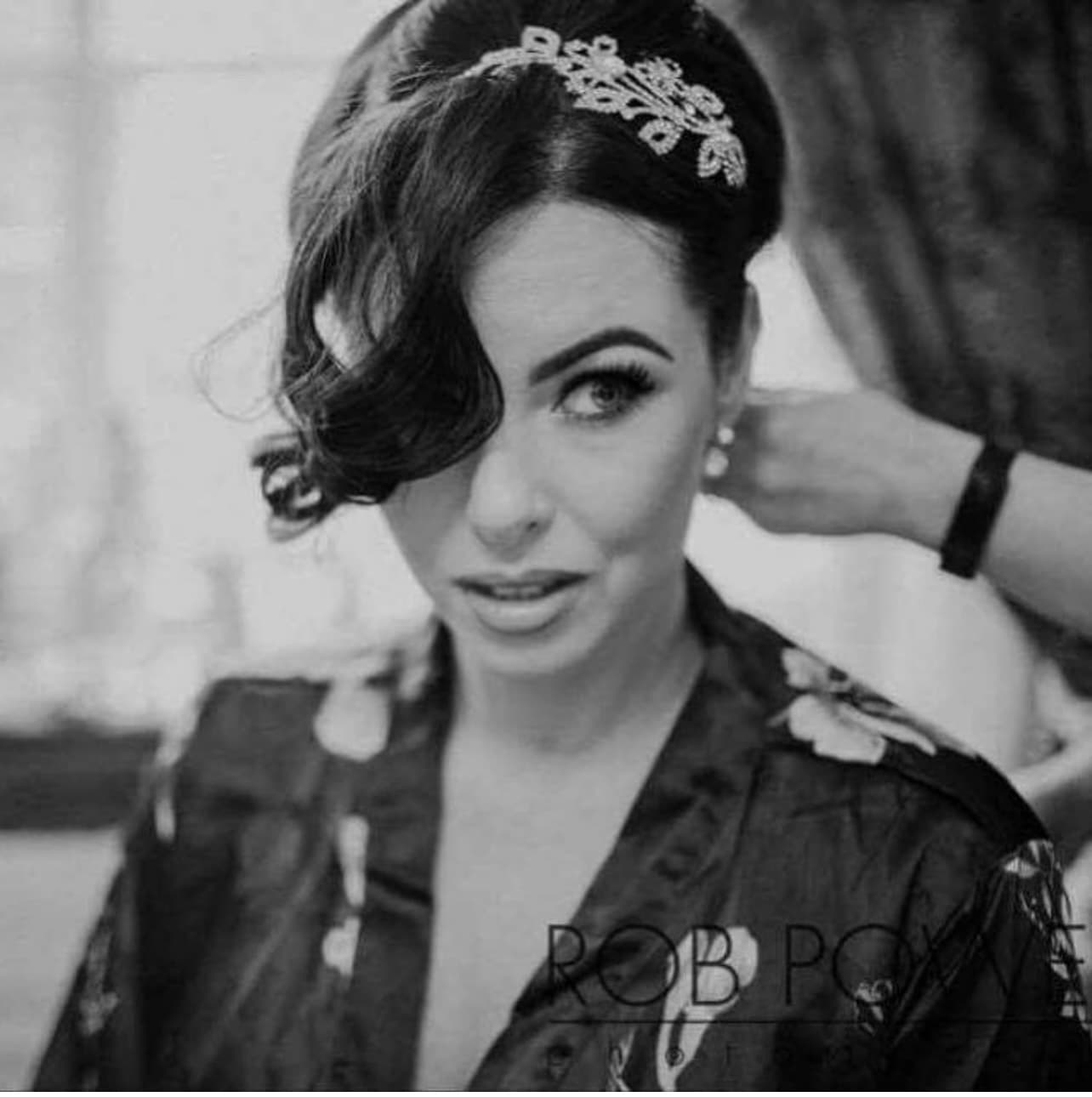 Client selfie wearing a bespoke brunette wig